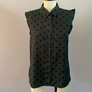 Polka dot sleeveless blouse